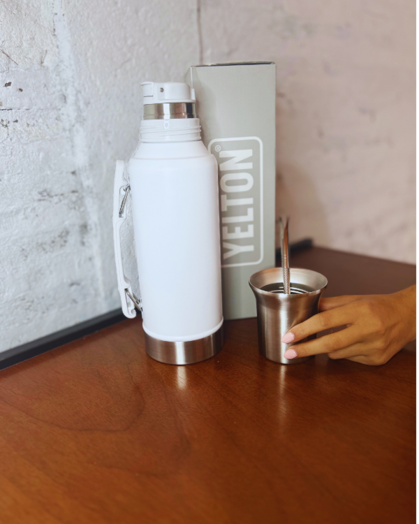 Producto - Termos 1Lt. Yelton flow - Acero inox. Blanco