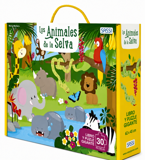 Producto - LOS ANIMALES DE LA SELVA - Libro + puzzle