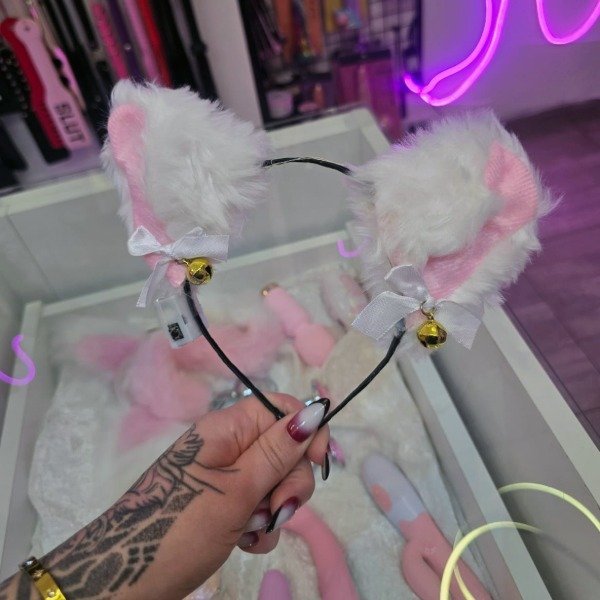 Producto - Orejitas Kitty Bell (rosa/blanco/negro) - 3