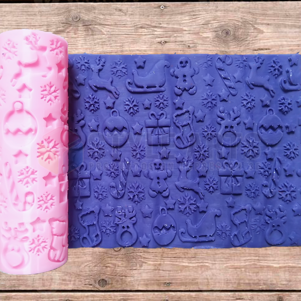 Producto - Rodillo texturizador navidad