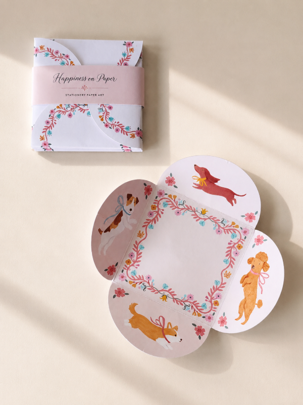 Producto - Tarjeta pétalo perrito x 4
