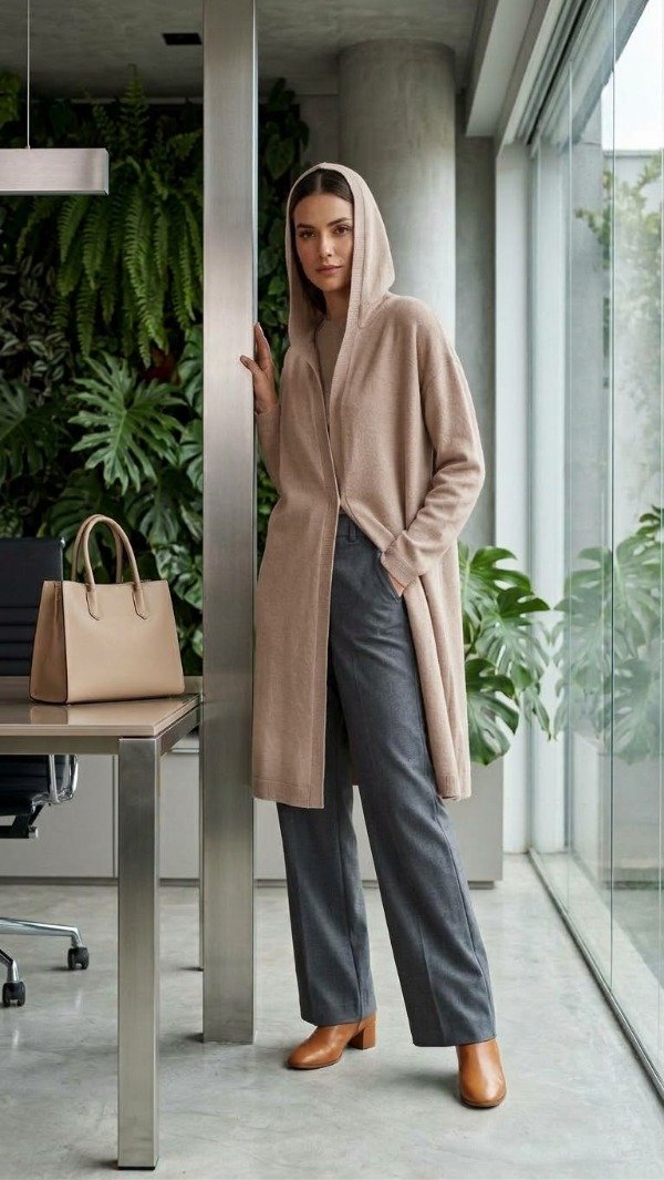 Producto - Saco Largo Manhattan Tejido Entero- Elegancia Urbana y Tecnología Sin Costuras - 0
