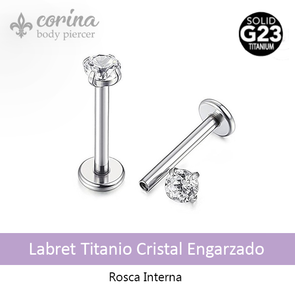 Producto - Labret Titanio Cristal Engarzado