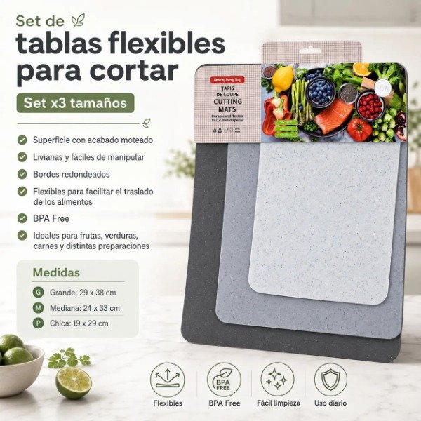 Producto - SET DE 3 TABLAS FLEXIBLES PARA CORTAR 290X380 240X330 190X290