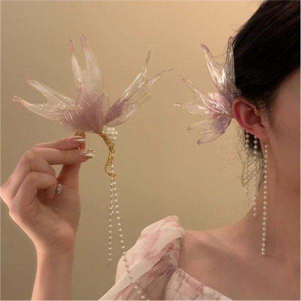 Producto - Aro solitario largo pendiente ala