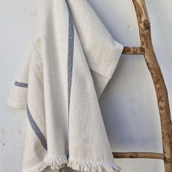 Producto - Manta/Alfombra Tiza Bastón Gris