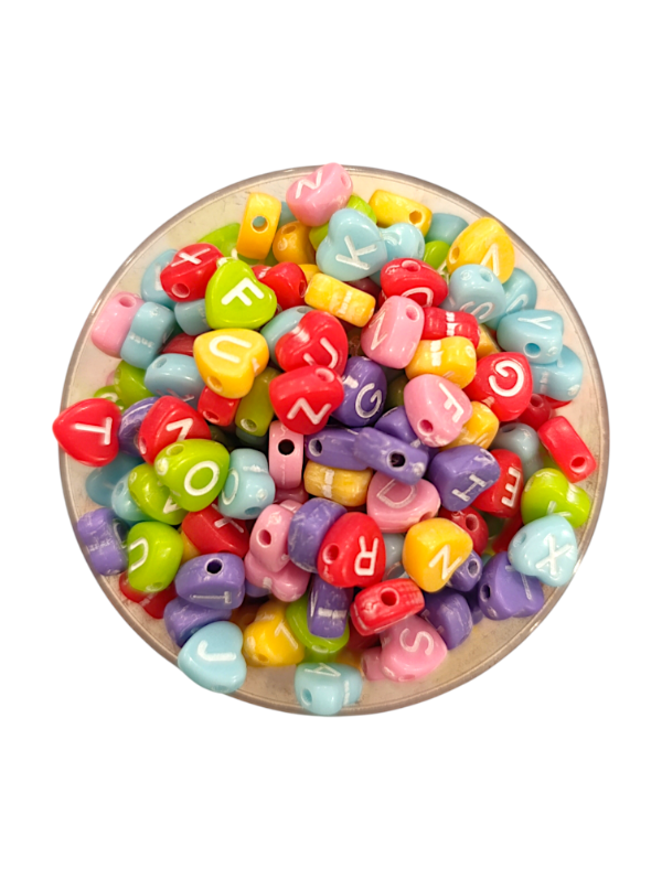 Producto - CUENTAS LETRAS CORAZÓN PASTEL