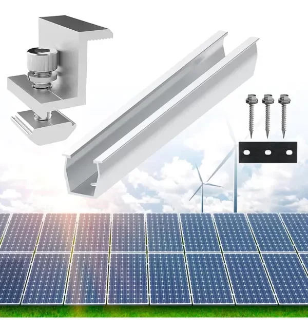 Producto - Kit - Soporte Coplanar para 4 Paneles- Mini Riel.