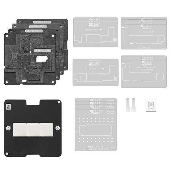 Producto - plataforma magnetica amaoe + stencil interpouse 24 en 1 - iphone x al 16 0.10mm