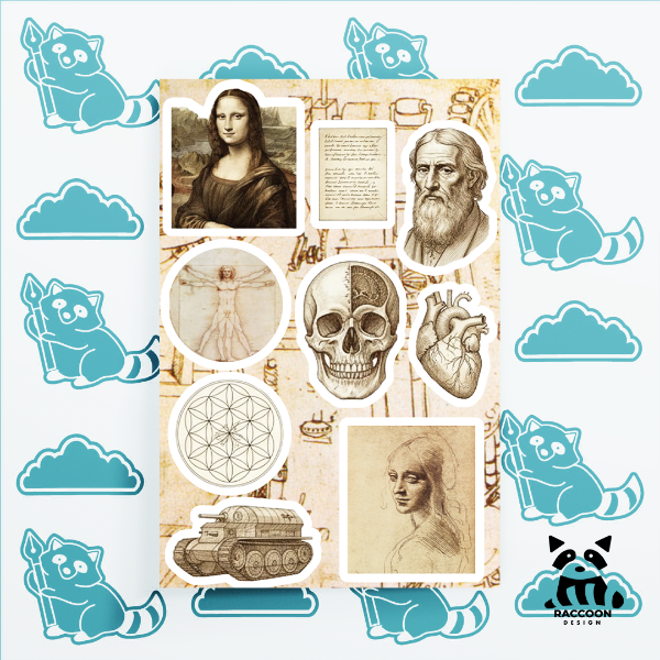 Producto - Plancha de Stickers Leonardo da vinci