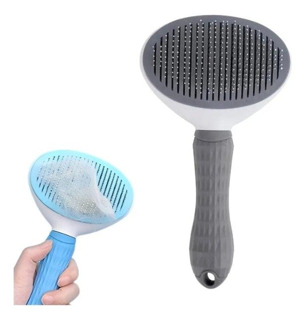 Producto - Cepillo Cardina Saca Pelos Autolimpiante Mascotas#03082