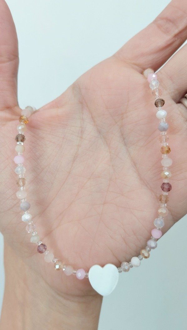 Producto - Collar de Acero México Rosa con Corazón Nacar - 0