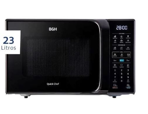 Producto - Microondas digital con grill 23L Negro BGH B223DN20L