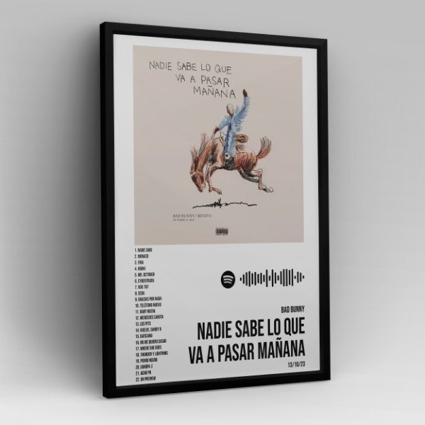 Producto - Cuadro Álbum Bad Bunny Nadie Sabe Lo Que Va a Pasar Mañana