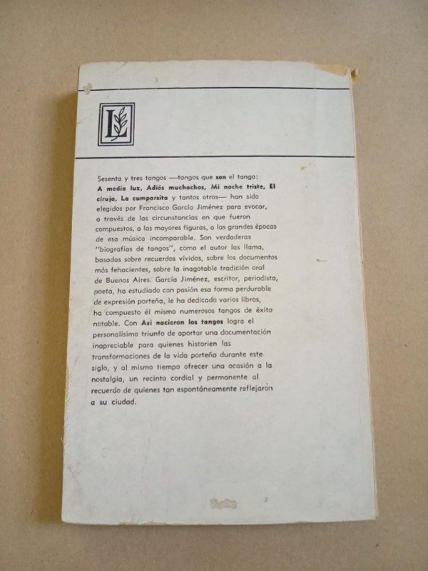 Producto - Asi nacieron los tangos - Francisco García Jiménez - Losada 19665 - 1