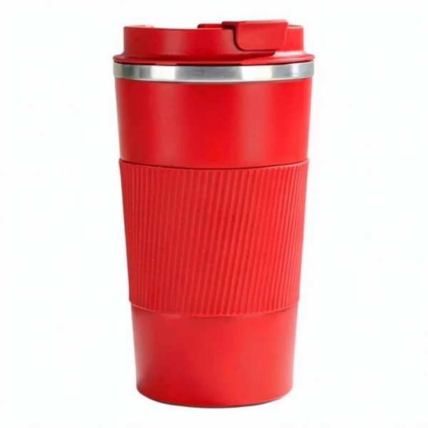 Producto - VASO TÉRMICO CON BANDA DE SILICONA DOBLE CAPA ACERO 500 CC