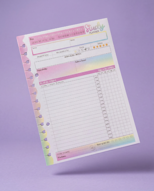 Producto - Study planner A5 - Repuesto Pack x20 hojas