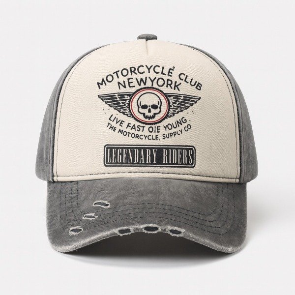 Producto - Gorra CLUB NY gris claro vintage desgastada