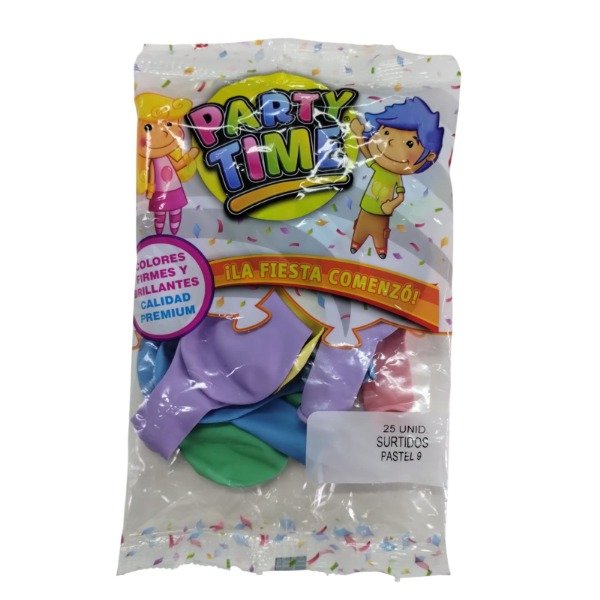 Producto - Globo 9" latex  tonos Pastel x 25 unidades