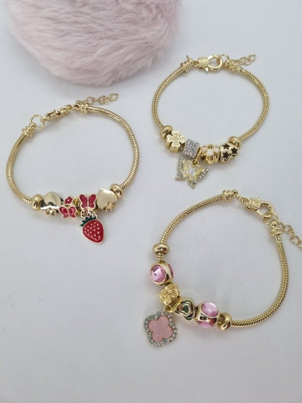 Producto - Pulseras charms tipo Pandora acero dorado m2