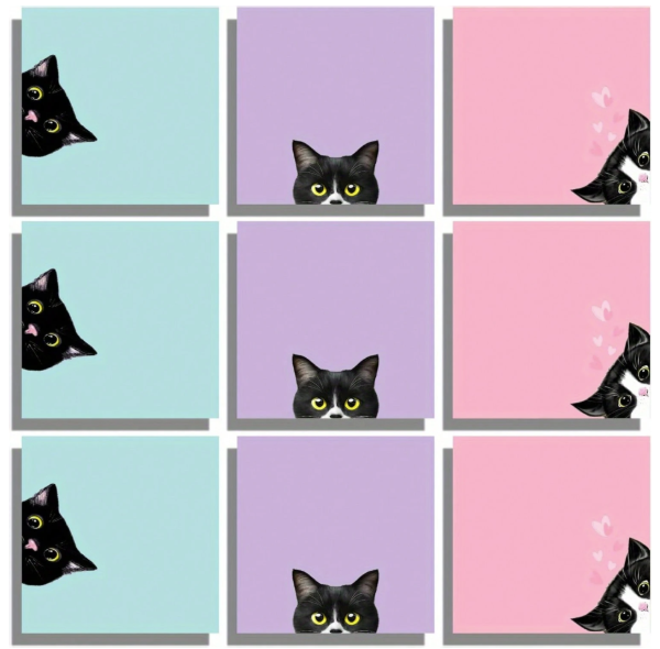 Producto - Notas adhesivas con diseño de gatos - Pack x 6 blocks - Sticky notes