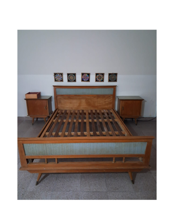 Producto - Cama de 2 plazas y mesitas de luz estilo Escandinavo