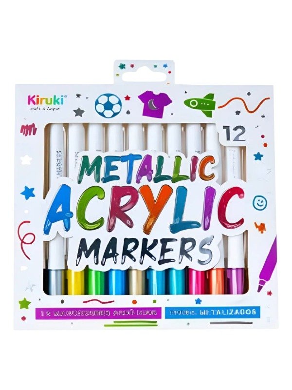 Producto - Marcadores Acrilicos Kiruki Estuche X12 Colores Metalizados