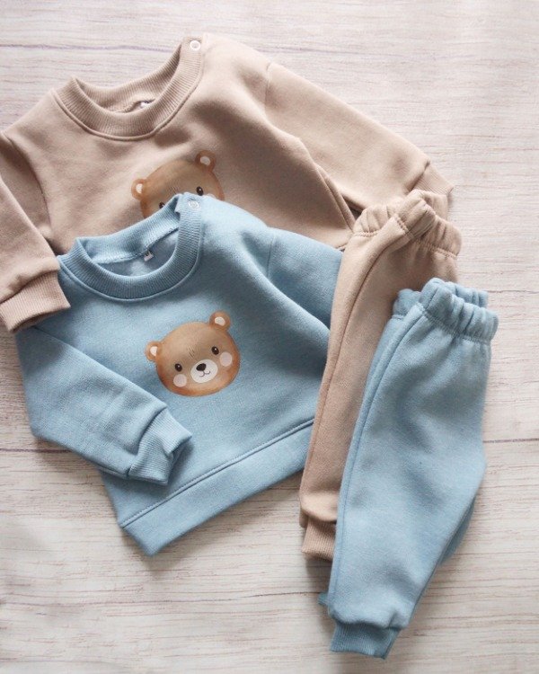 Producto - ARTICULO 810 -C- MINI CONJUNTOS DE JOGGING FRISADOS ESTAMPA OSITO