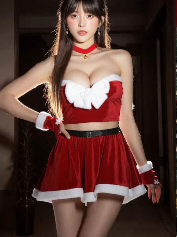 Producto - Set Navideño Sweet Velvet - Edición Guantes y Choker