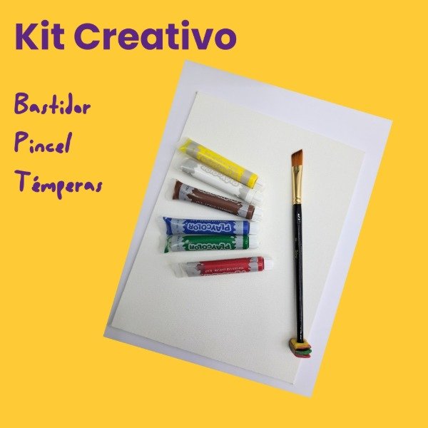 Producto - Kit Creativo Bastidor Pincel y Témperas - 2