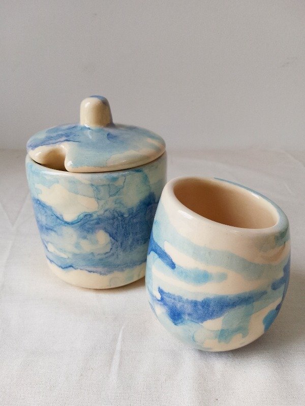 Producto - Mate y azucarera azul