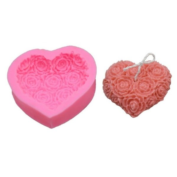 Producto - Silicon corazon de rosas