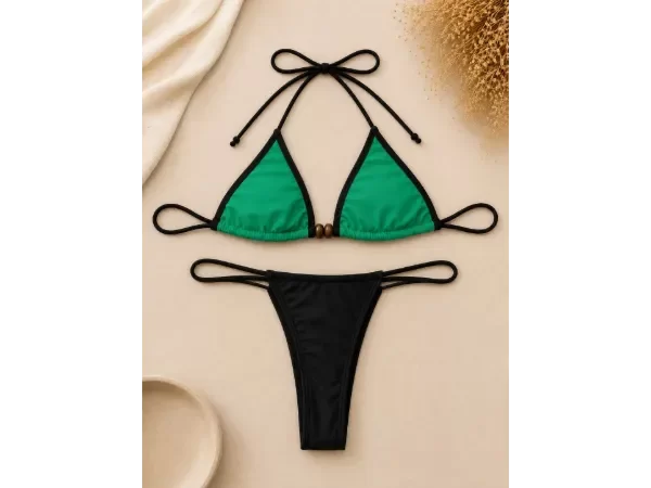 Producto - 2055 - Bikini en Tricot con Mostazillas de Madera - 0