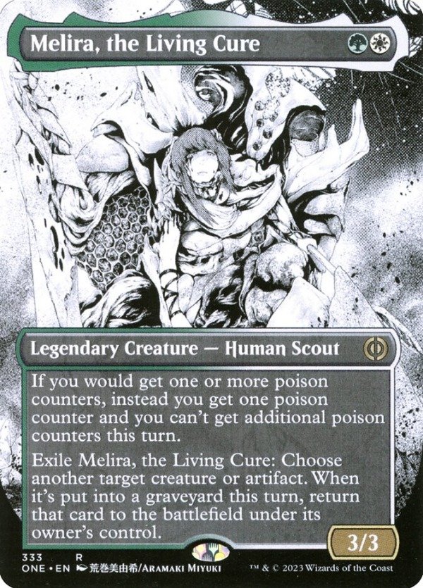 Producto - Melira, the Living Cure #333 Borderless  Phyrexia: All Will Be One