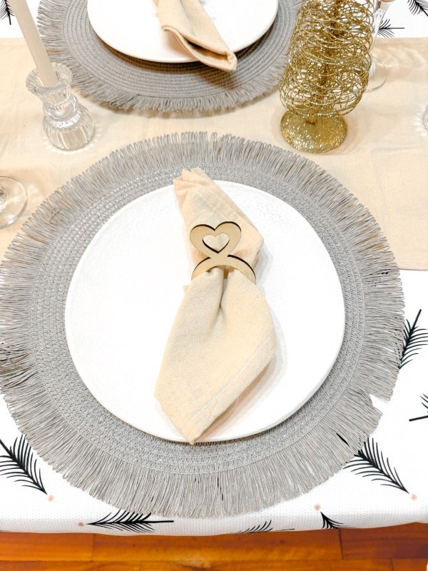 Producto - Individuales con Flecos - GRIS