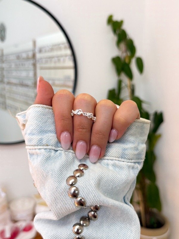 Producto - Anillo acero blanco minis nudos