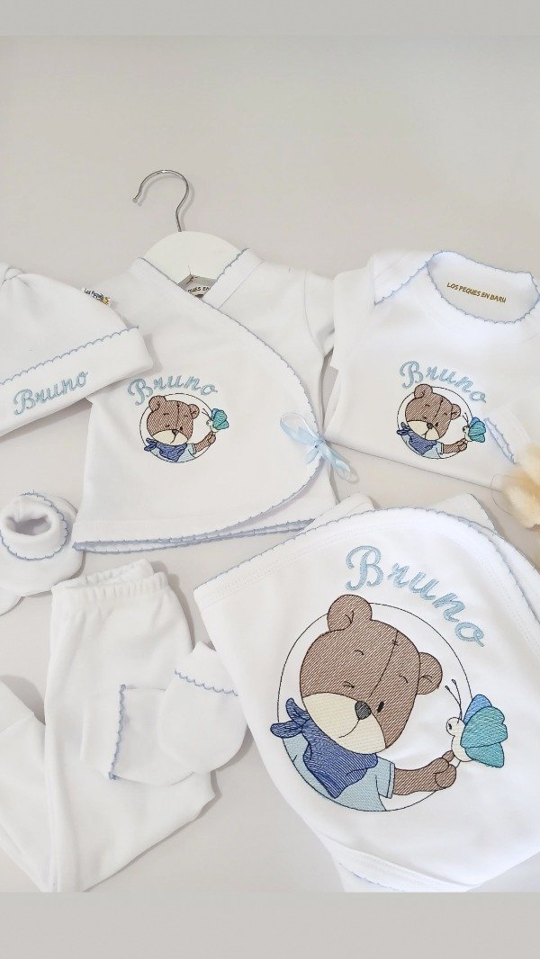 Producto - Ajuar osito celeste 7 piezas