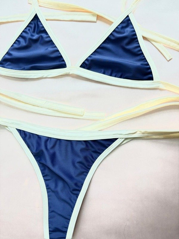 Producto - Bikini Azul Náutico con Marfil - 0