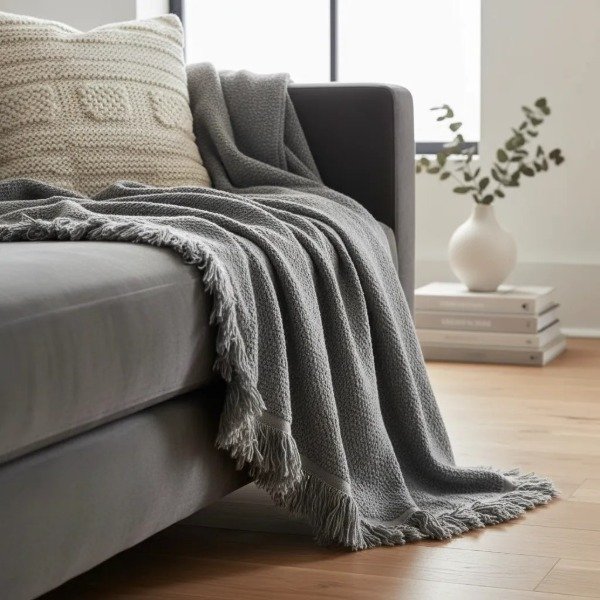 Producto - Manta Hebras Gris - 1
