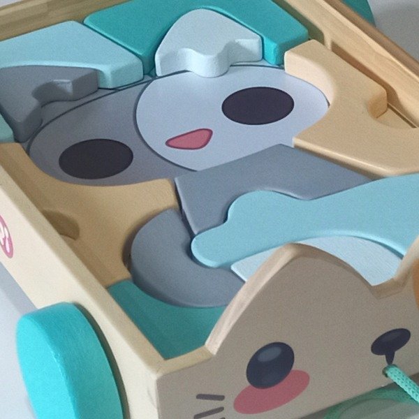 Producto - Carrito de Arrastre con 15 piezas de puzzle. - 2