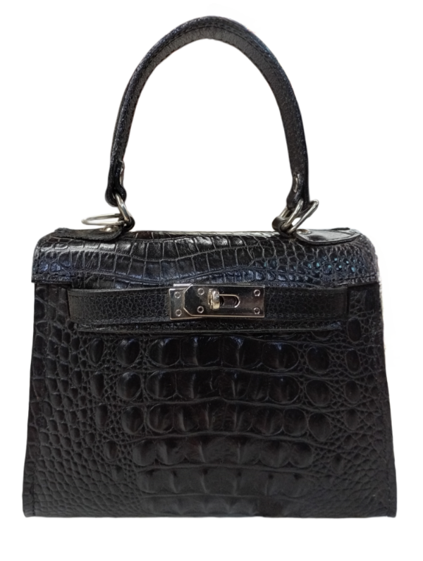 Producto - Cartera de mano cuero croco modelo "KL" - 5
