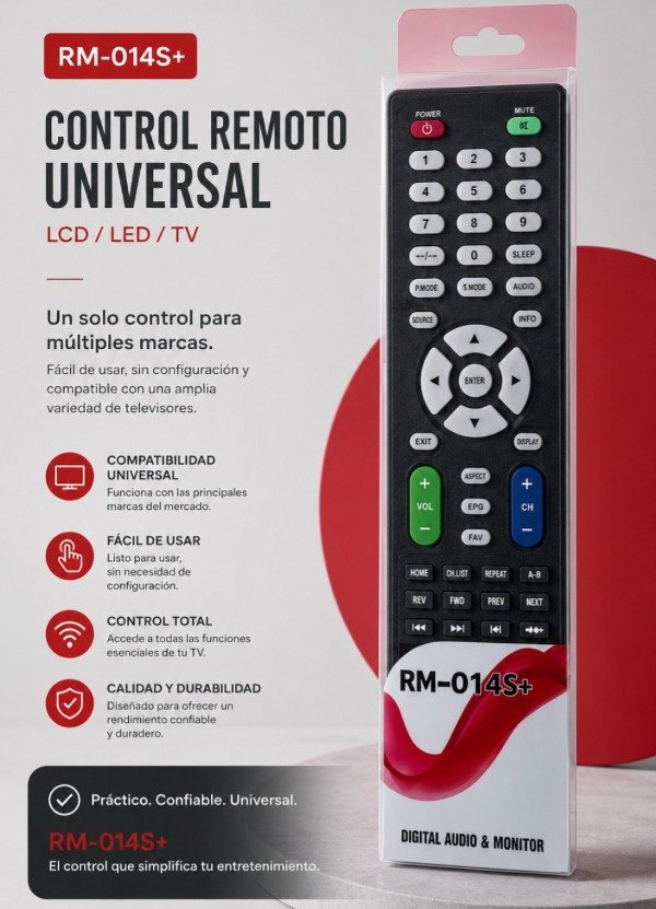 Producto - CONTROL UNIVERSAL PARA TV RM-014S
