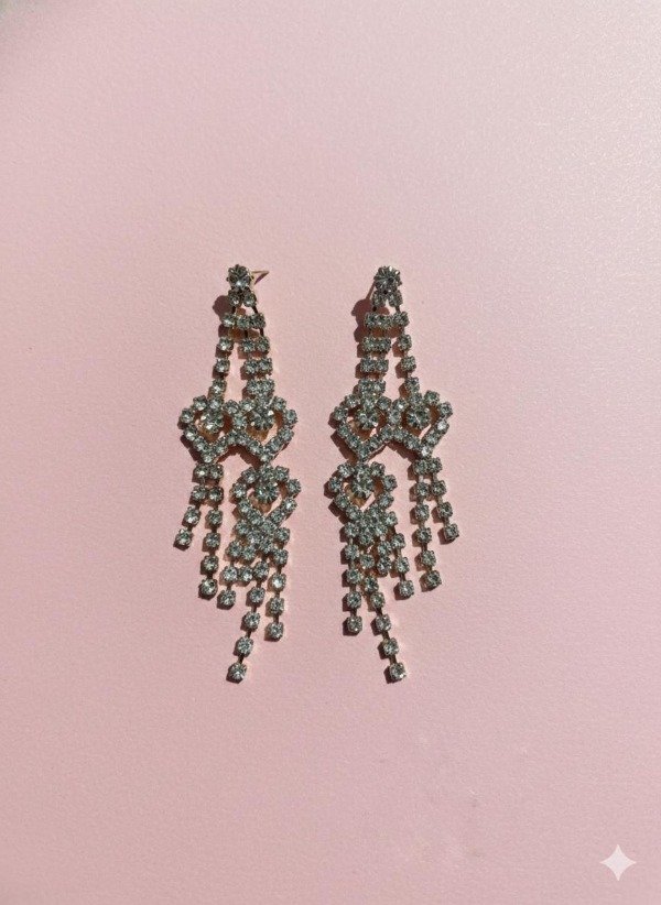 Producto - Aros strass lluvia de corazones