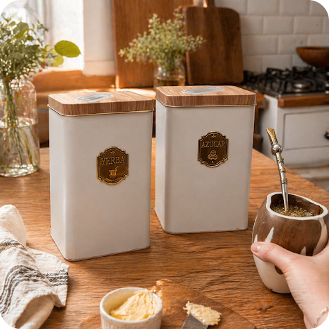Producto - Dúo Latas Yerba y Azúcar Blanco