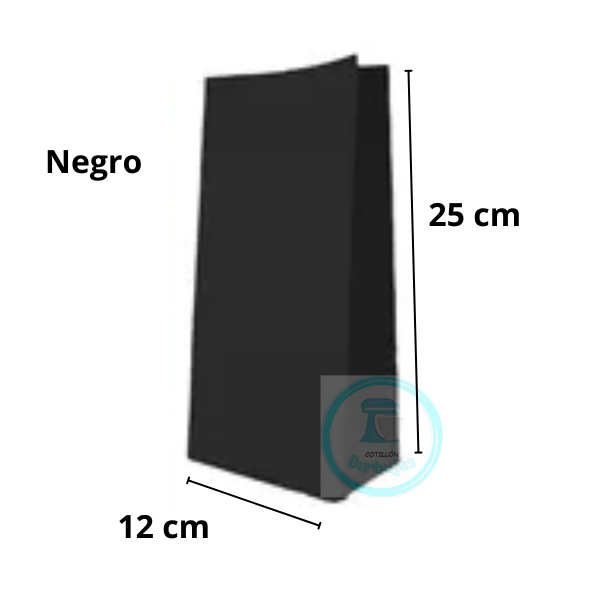Producto - Bolsas de Papel con Fuelle Negra x 10