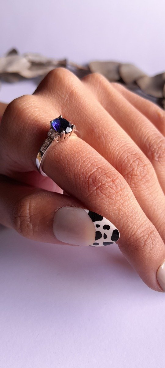 Producto - Anillo plata cubic azul