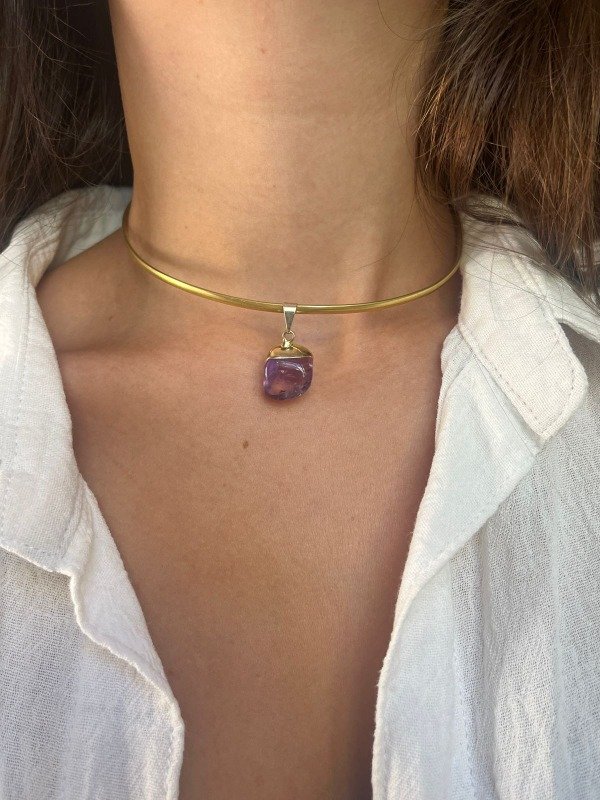 Producto - Collar de amatista rolada