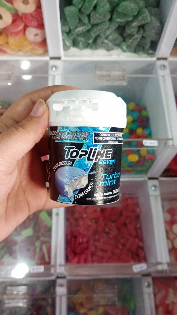 Producto - TOPLINE CHICLE TURBO MINT 50GR