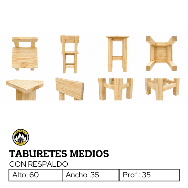 Producto - TABURETES MEDIOS CON RESPALDO - 2