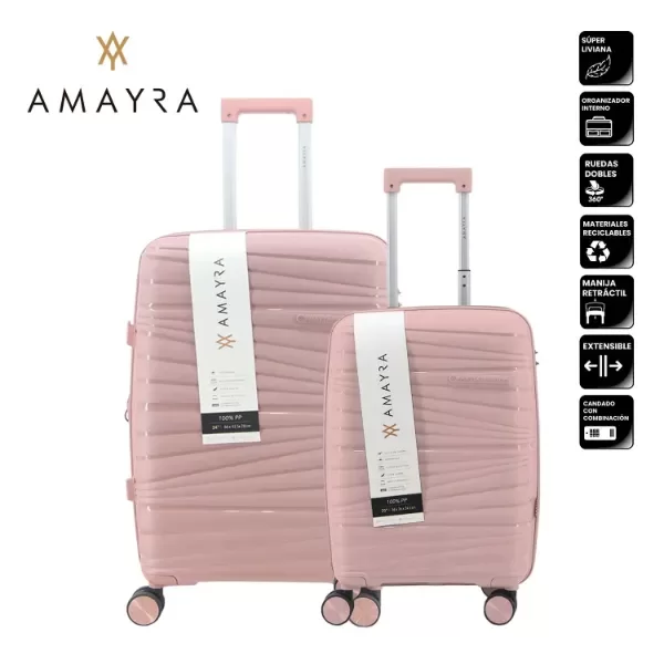 Producto - SET VALIJAS 20" 24" PP NUDE AMAYRA 67.8013K